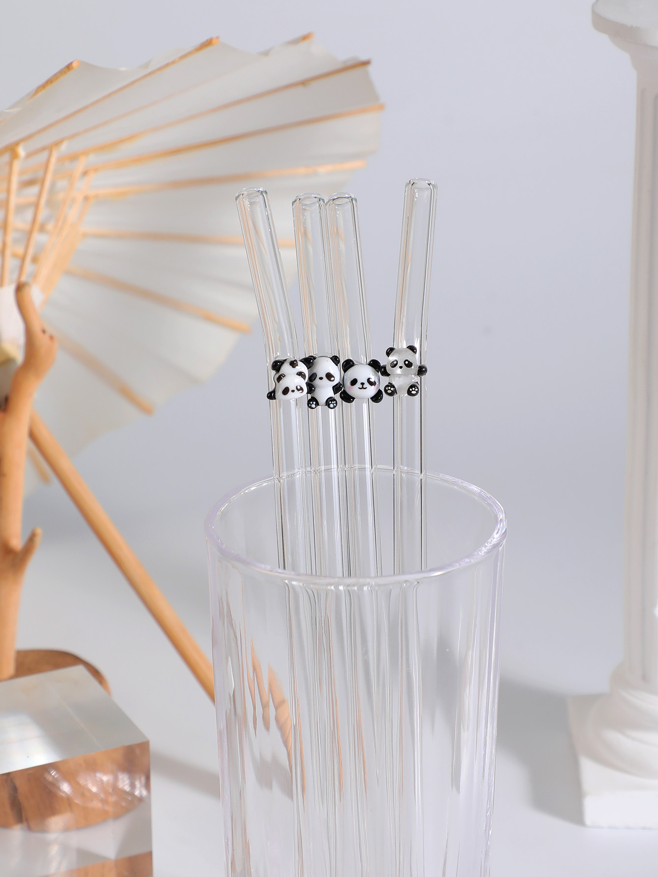 Reusable Straw - 4/7 шт. многоразовая изогнутая стеклянная соломинка