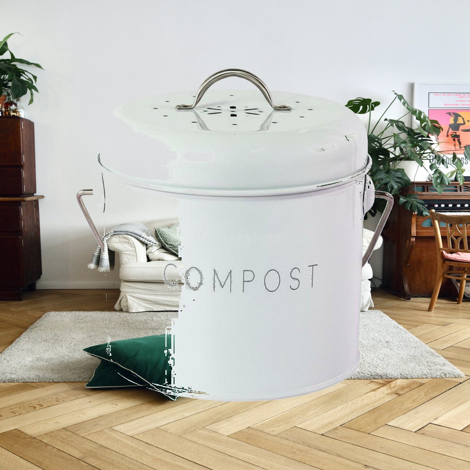 Compost Bin - Настольный мусорный контейнер для кухни, компактный